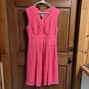 Rabbit Rabbit Rabbit Coral Textured Midi Dress Size Large